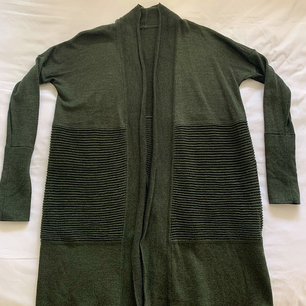 Lululemon merino sit on lotus wrap cardigan sweater.